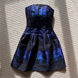 Blue purple strapless H&M cocktail dress